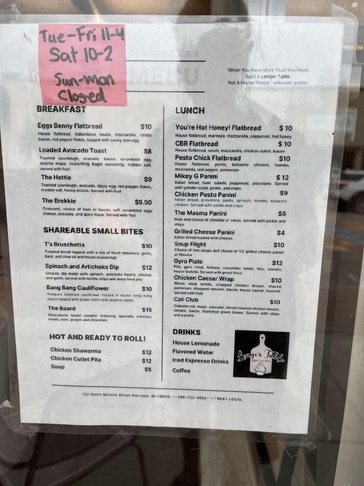 Longer Table Menu image 1